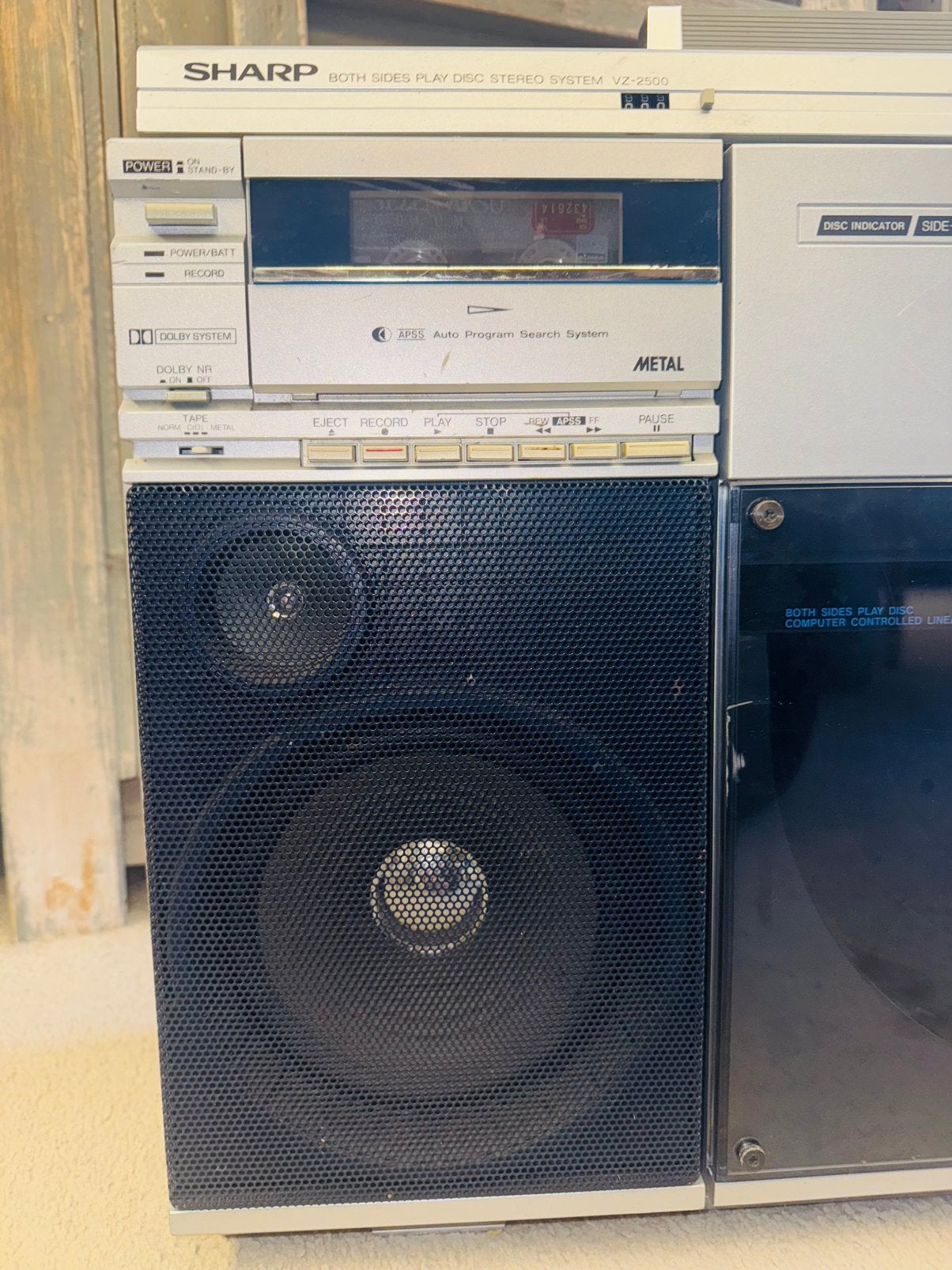 Sharp VZ-2500 boombox stereo met verticale platenspeler, Ophalen of Verzenden, A, A, A