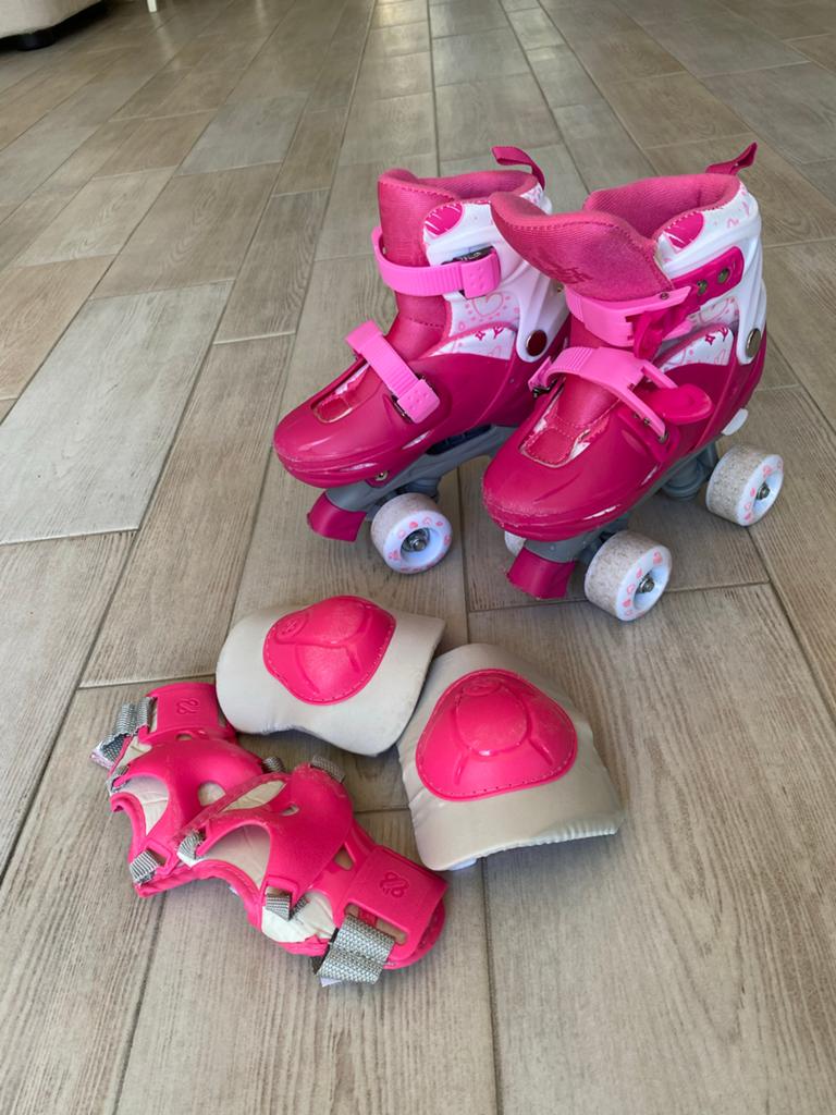 Rolschaatsen voor meisjes, maat 31-34, weinig gebruikt, Ophalen of Verzenden, Verstelbaar, Gebruikt, Kinderen