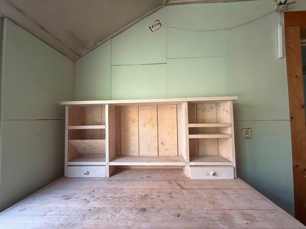 buro hout handgemaakt, Ophalen, Gebruikt, 150 cm, Hout