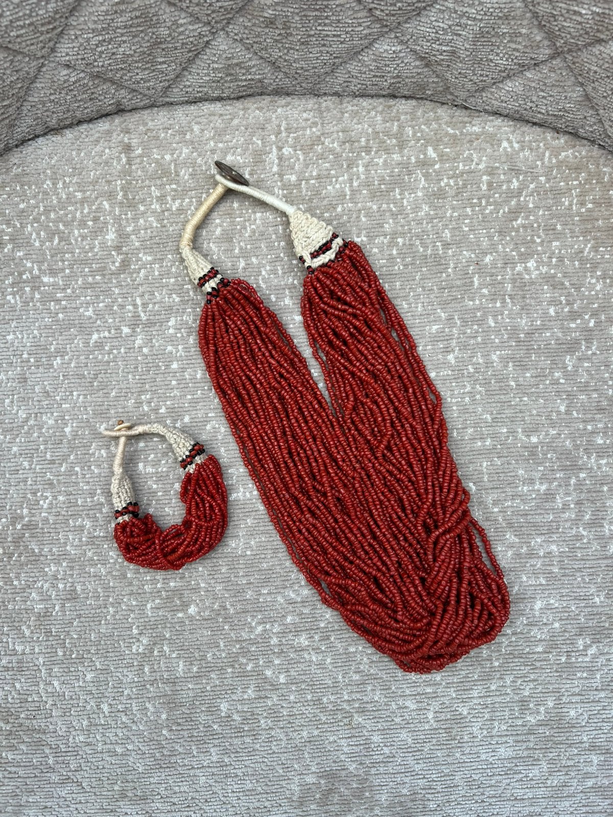 Bloedkoraal Ketting en Armband, Sieraden, Tassen en Uiterlijk, Ophalen, Zo goed als nieuw, Rood, Overige materialen