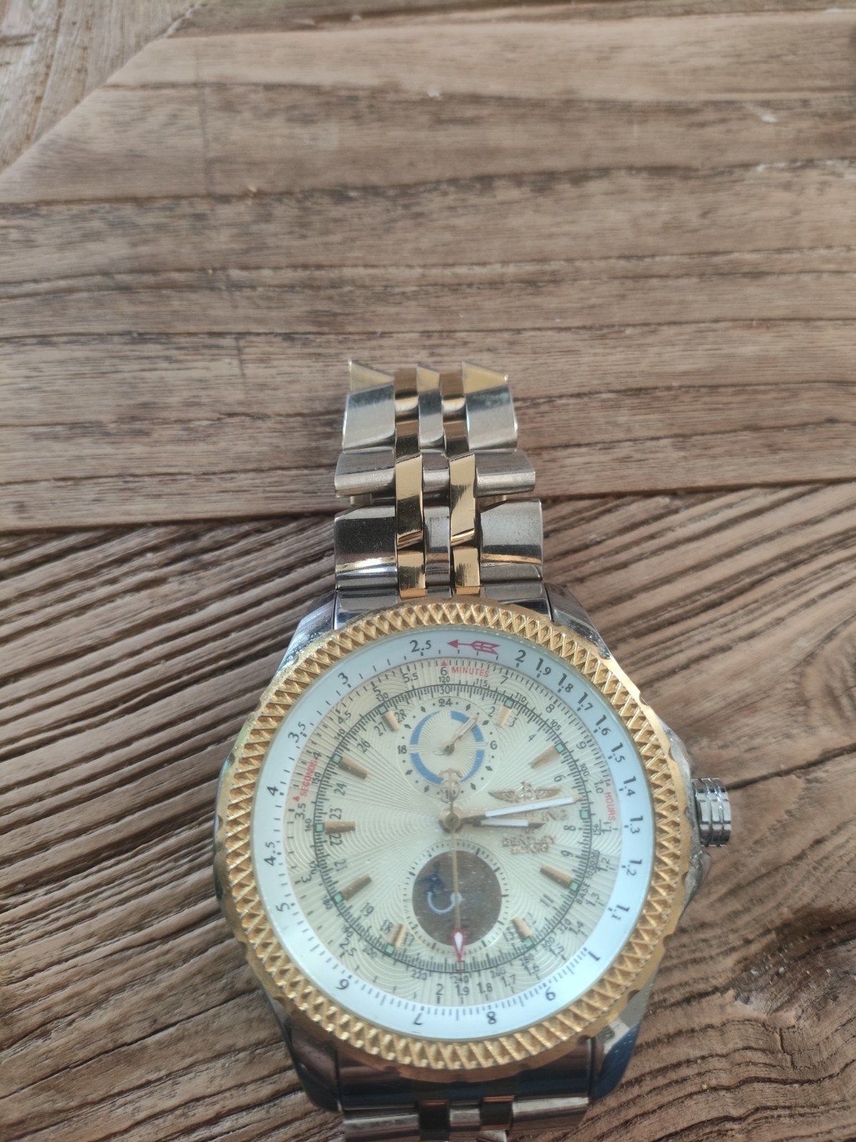 Breitling/Bentley Style Horloge Automaat, Sieraden, Tassen en Uiterlijk, Horloges | Heren, Overige merken, Staal, Gebruikt, Staal