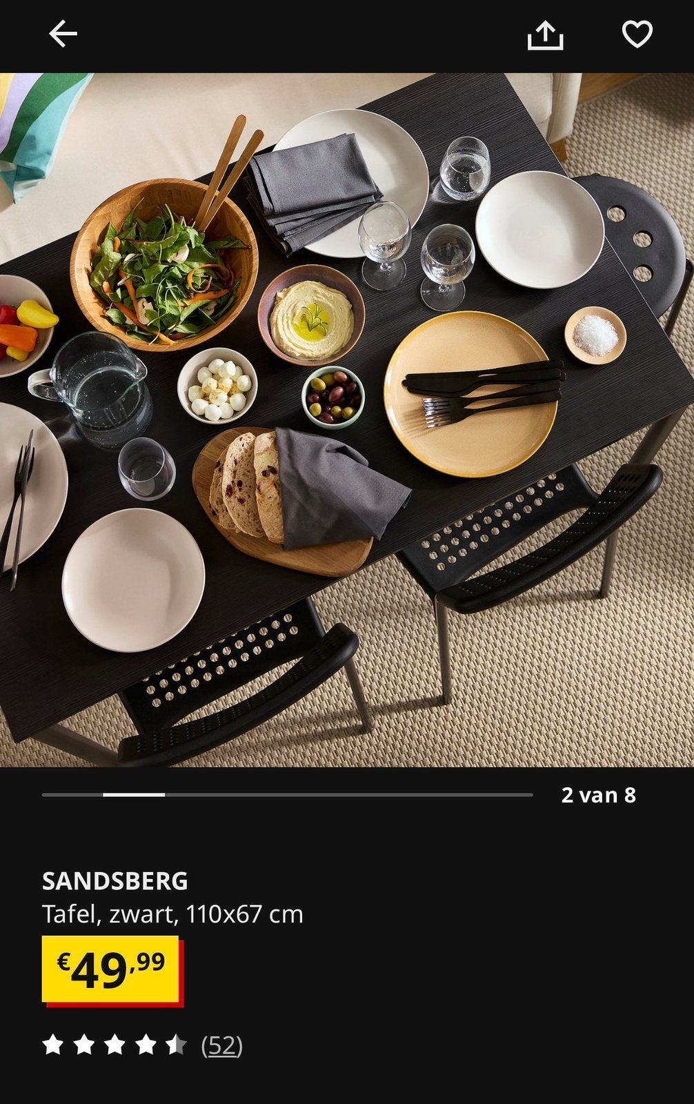 Ikea sandsberg tafel en vier stoelen, Ophalen, Zo goed als nieuw, Overige merken