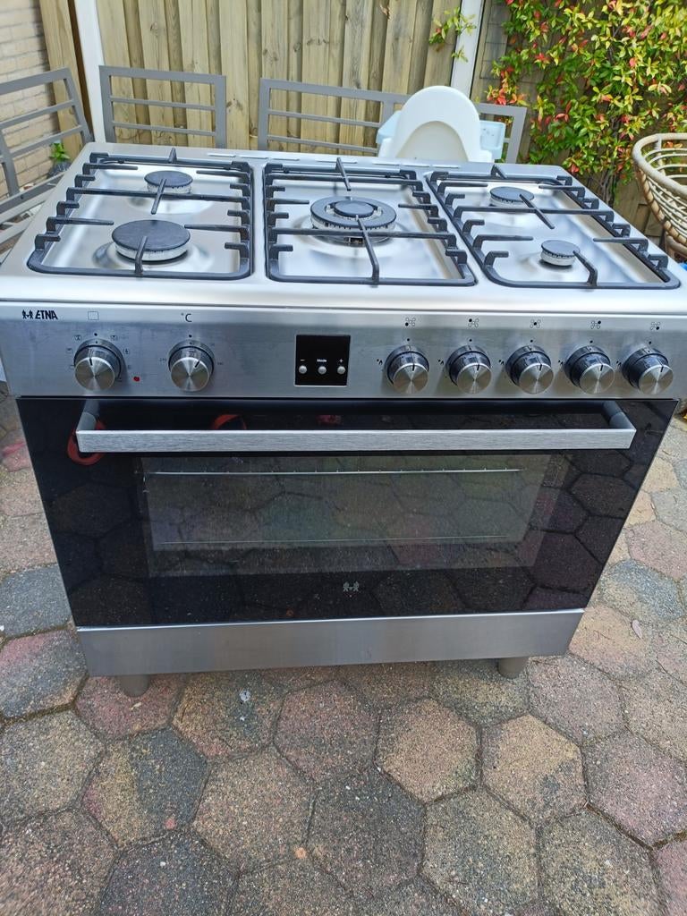 Etna FG190RVS Gasfornuis, Ophalen, Hete lucht, 60 cm of meer, Zo goed als nieuw