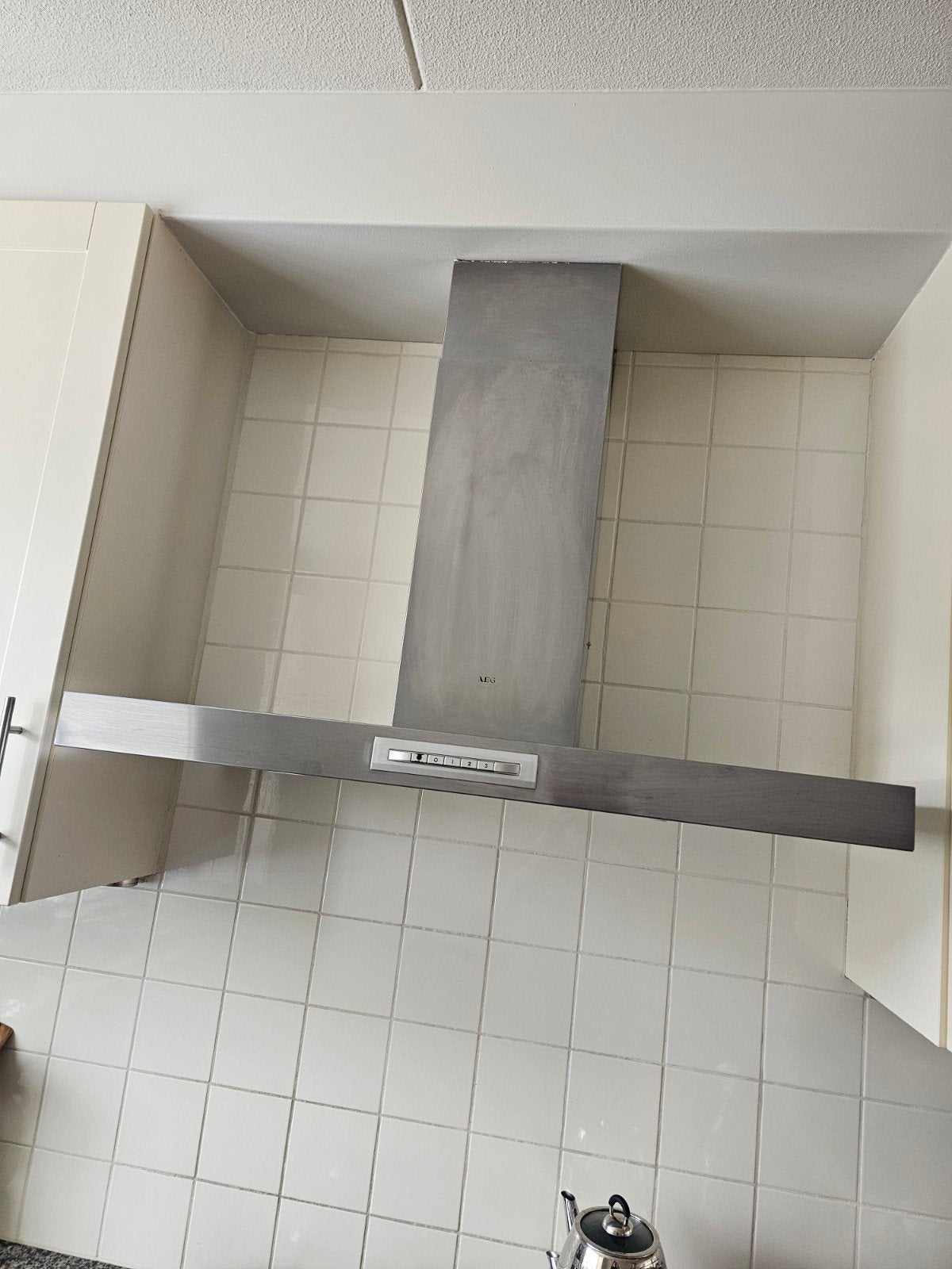 AEG afzuigkap - RVS wandschouwkap, Ophalen, Gebruikt, Wandschouwkap, Inbouw