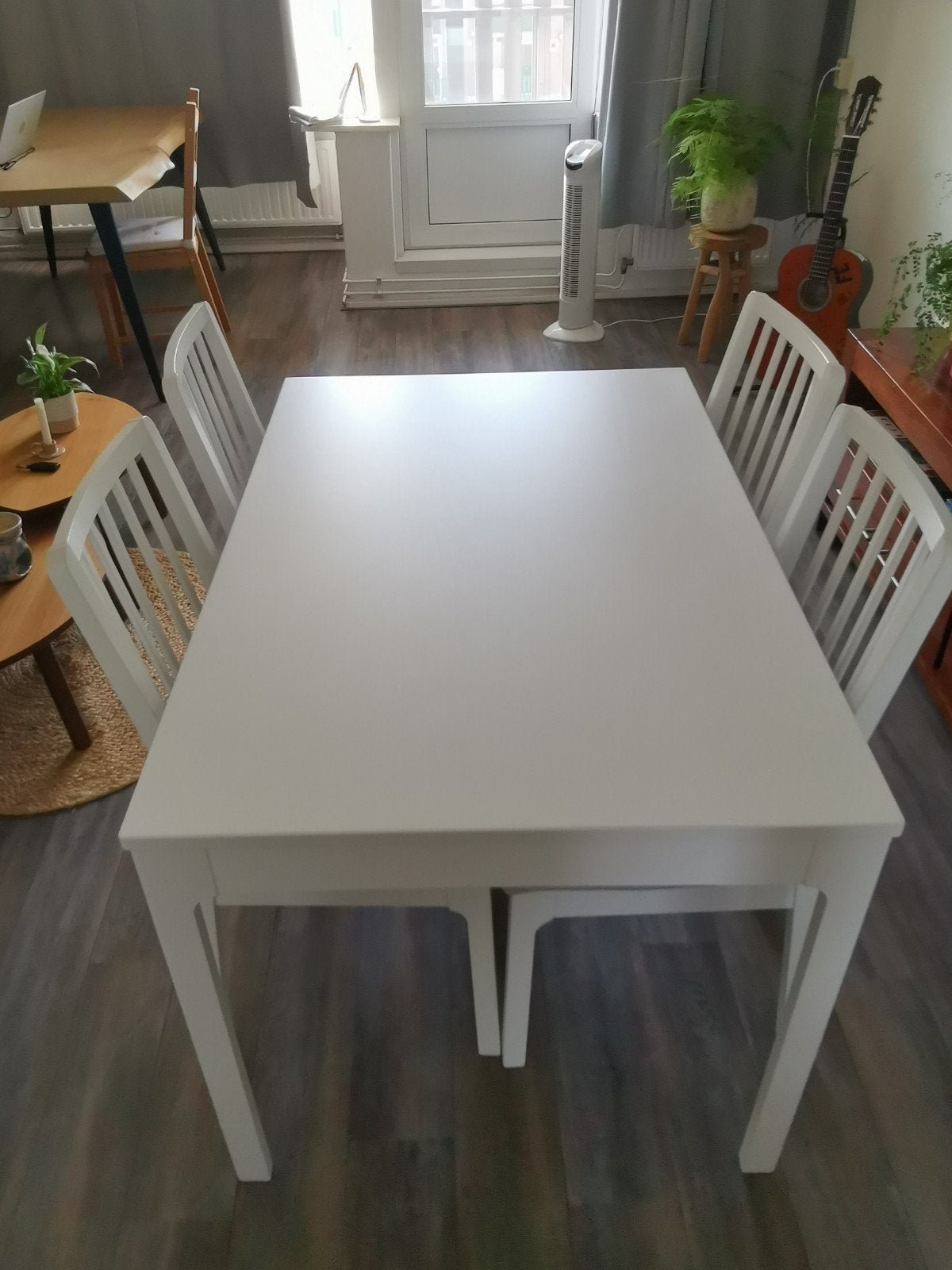 Ikea Ekedalen eettafel met 4 stoelen, Ophalen, 100 tot 150 cm, Modern, Scandinavisch, 50 tot 100 cm