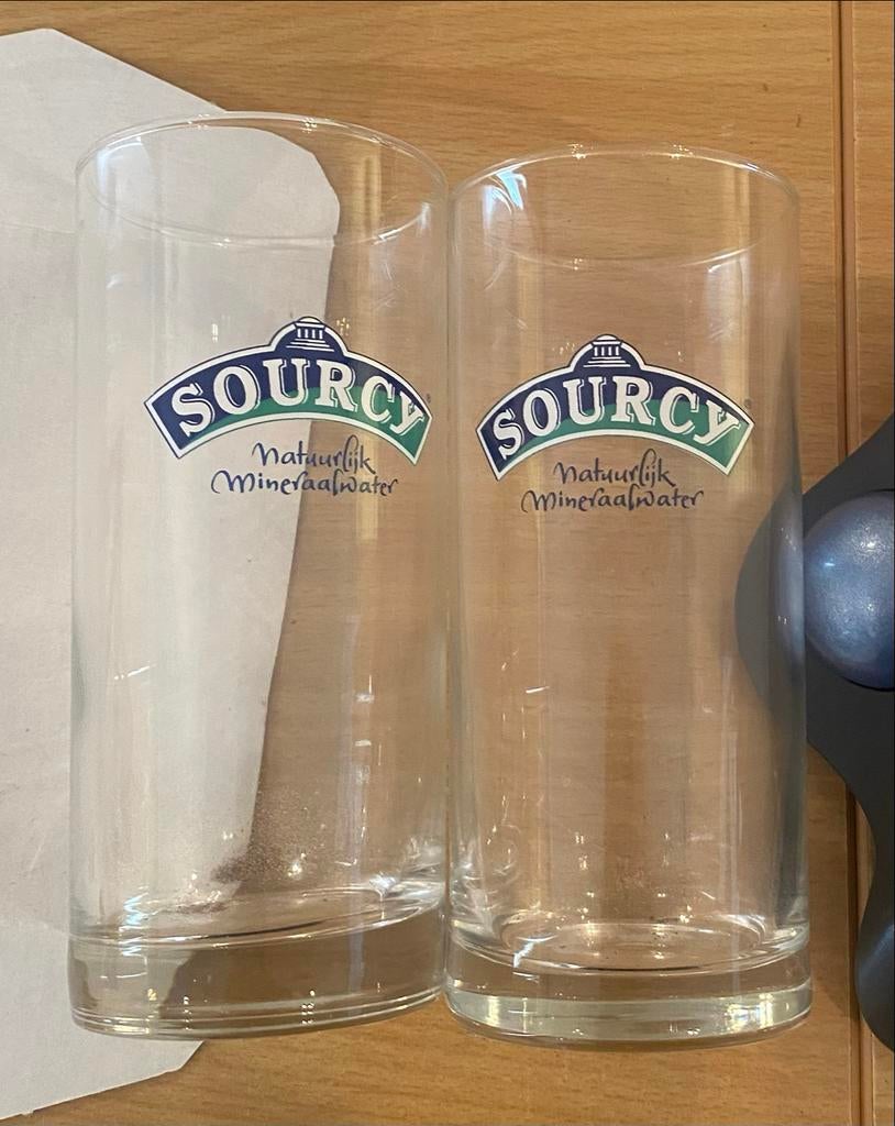 Set van 2 Sourcy waterglazen, Ophalen of Verzenden, Zo goed als nieuw, Glas of Glazen, Overige merken