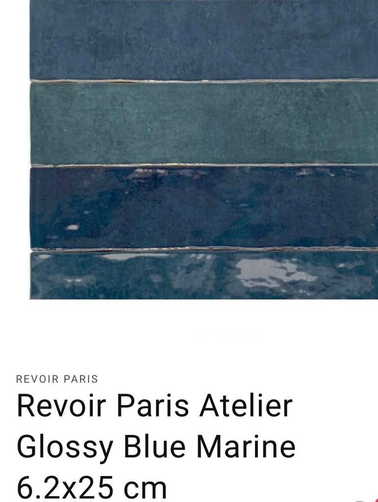 Revoir Paris Blue Marine Decor Wandtegels 3 pakken.