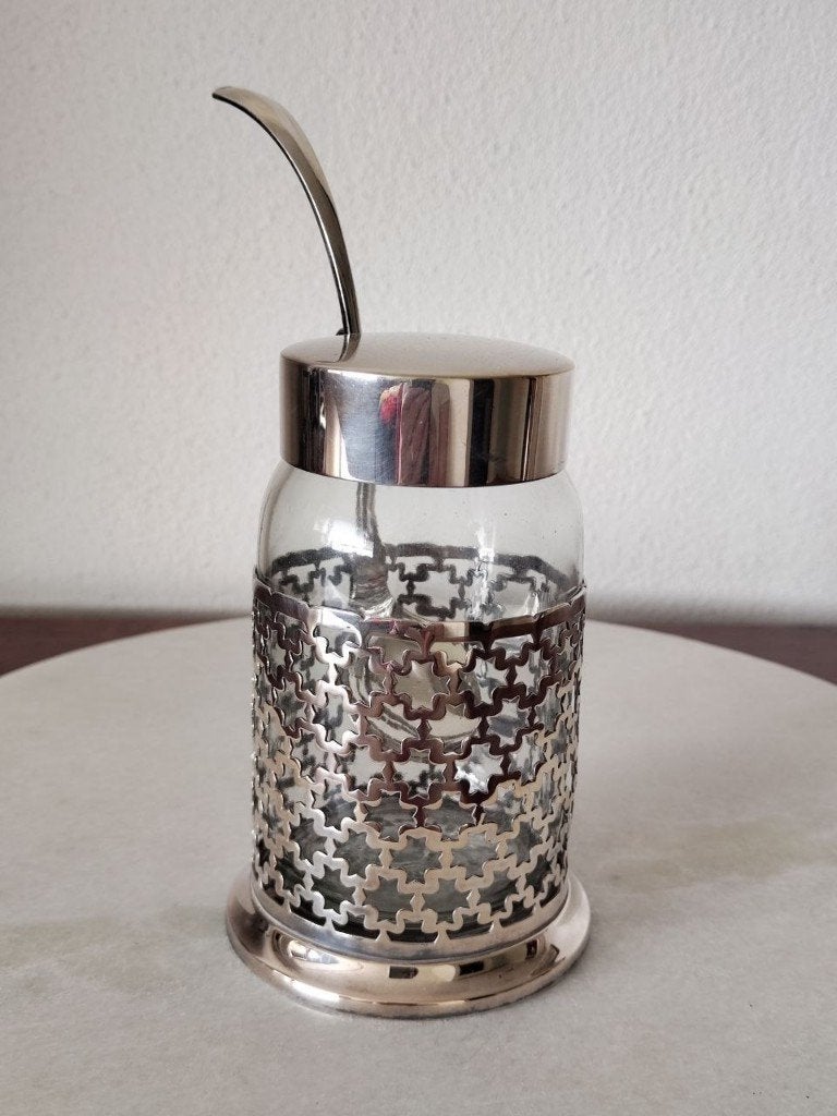 Antieke Verz. Confiture Houder, Deksel, Lepel “Haags Lofje”, Ophalen of Verzenden