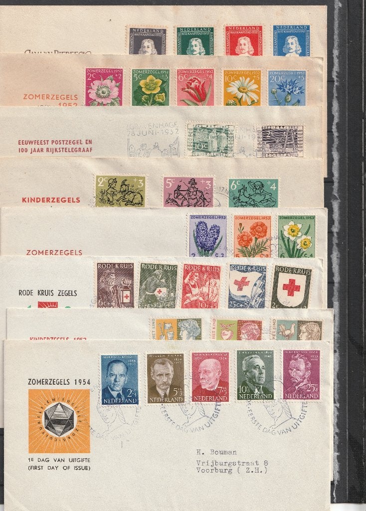 E7-E24  1952-1955 Pracht partij betere FDC's, Ophalen of Verzenden, Na 1940, Gestempeld