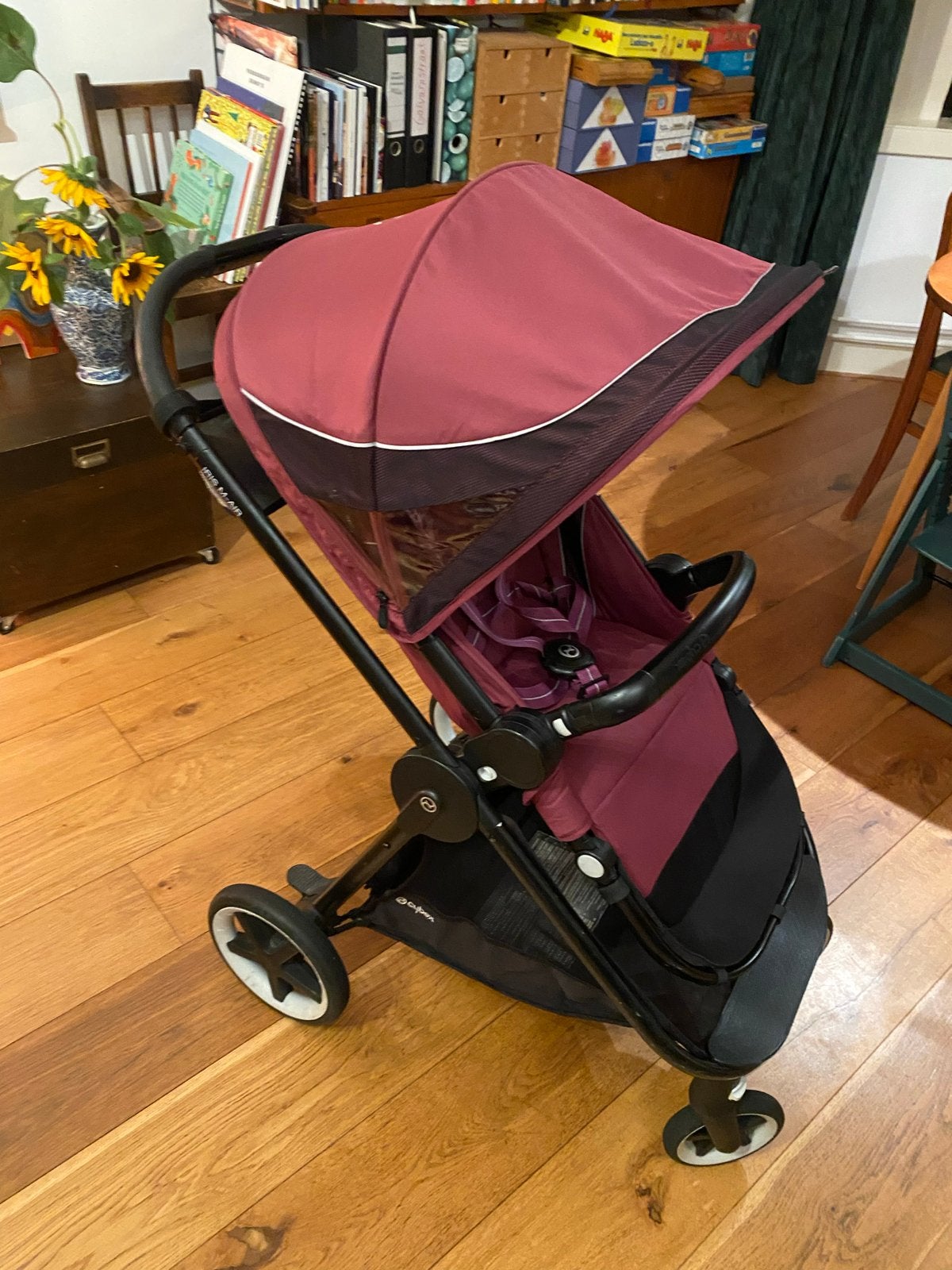 Cybex Iris M-Air Combiwagen met Reiswieg en Adapters, Gebruikt, Combiwagen, Verstelbare duwstang, Ophalen