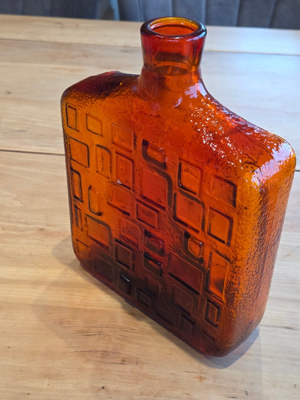 Vintage Italiaanse Empoli karaf, oranje glas, jaren '60, Antiek en Kunst, Ophalen of Verzenden