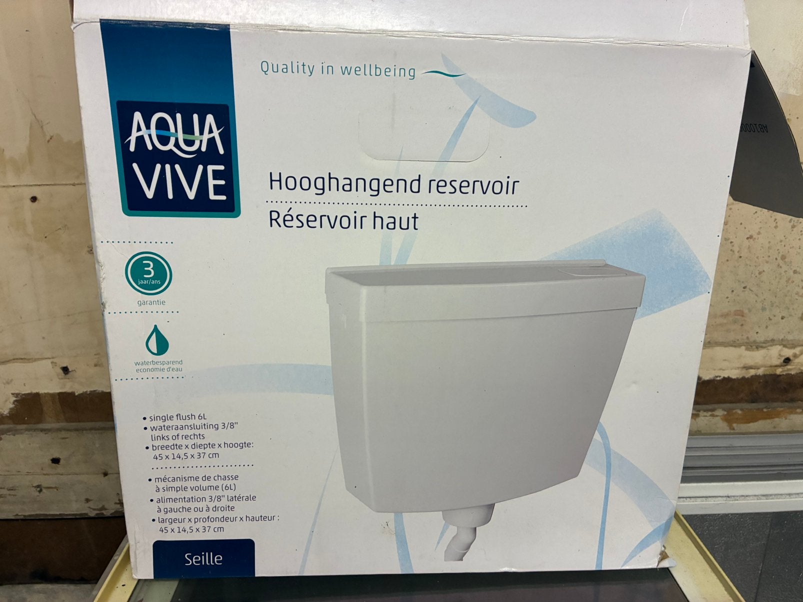 Stortbak Reservoir hooghangend., Ophalen, Nieuw, Toilet