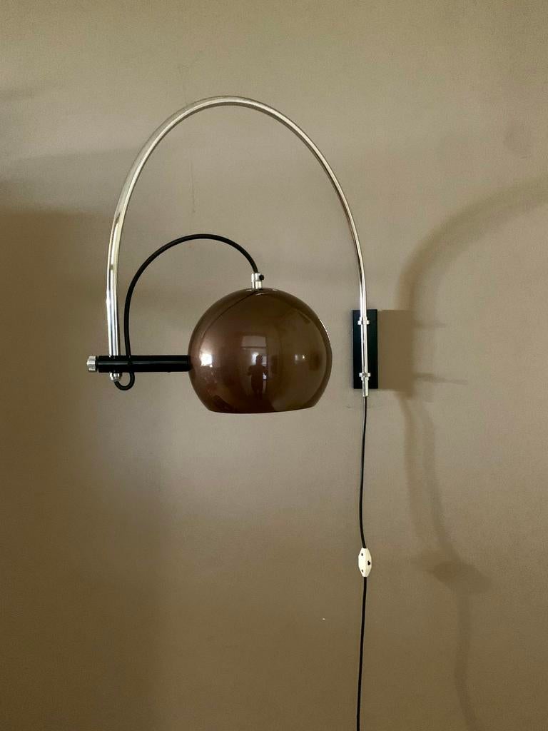 Vintage Herda booglamp bollamp, Ophalen of Verzenden, Zo goed als nieuw, Metaal