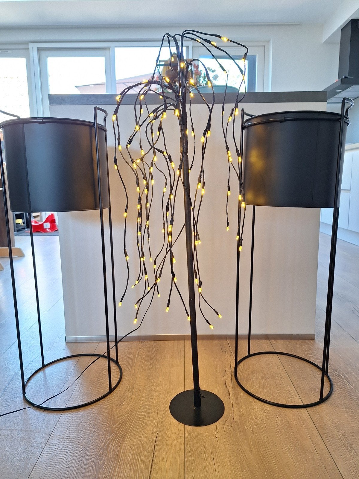 Decoratieve LED-boom + 2 plantenstandaard - industrieel, Ophalen, Modern, Sfeervol, 100 tot 150 cm, Overige fittingen