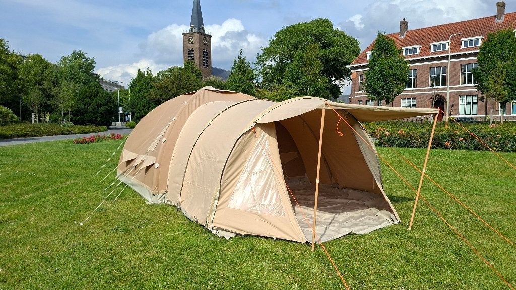 Zeer complete Karsten 380 opblaastent!, Caravans en Kamperen, Tenten, Ophalen, Gebruikt, Tot en met 6