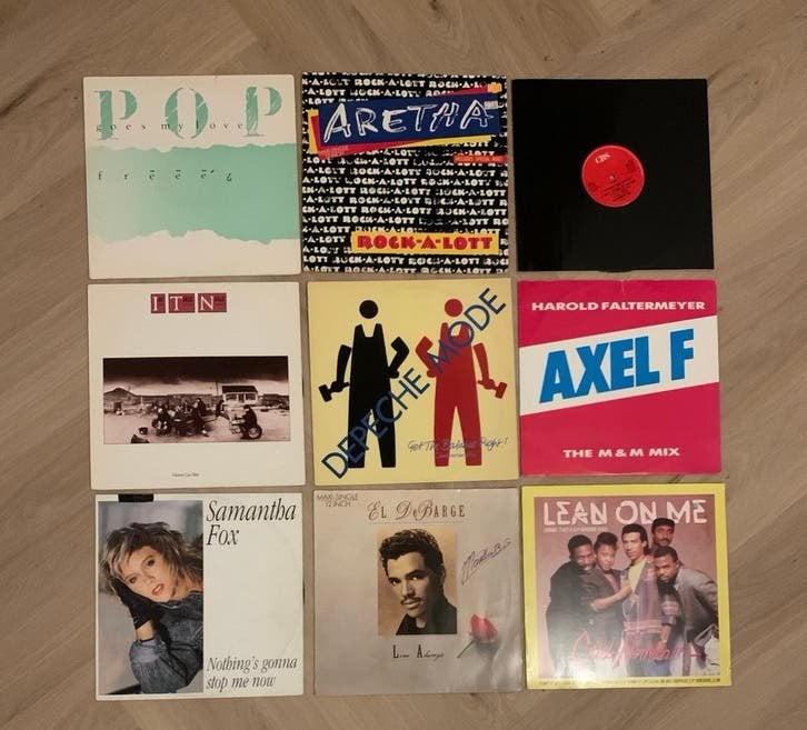 Partij 9 vinyl maxi singles 80s, Cd's en Dvd's, Ophalen of Verzenden, Gebruikt, 12 inch