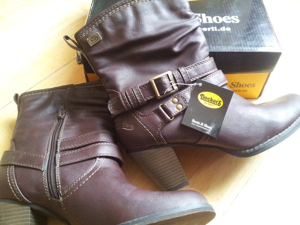 Bruine laarsjes maat 40 merk Dockers met ritssluiting, Bruin, Lage of Enkellaarzen, Nieuw, Ophalen of Verzenden