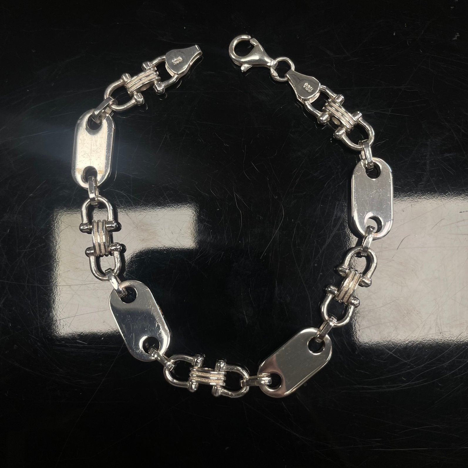 Zilveren flat magnum armband, Ophalen of Verzenden, Nieuw, Zilver, Zilver
