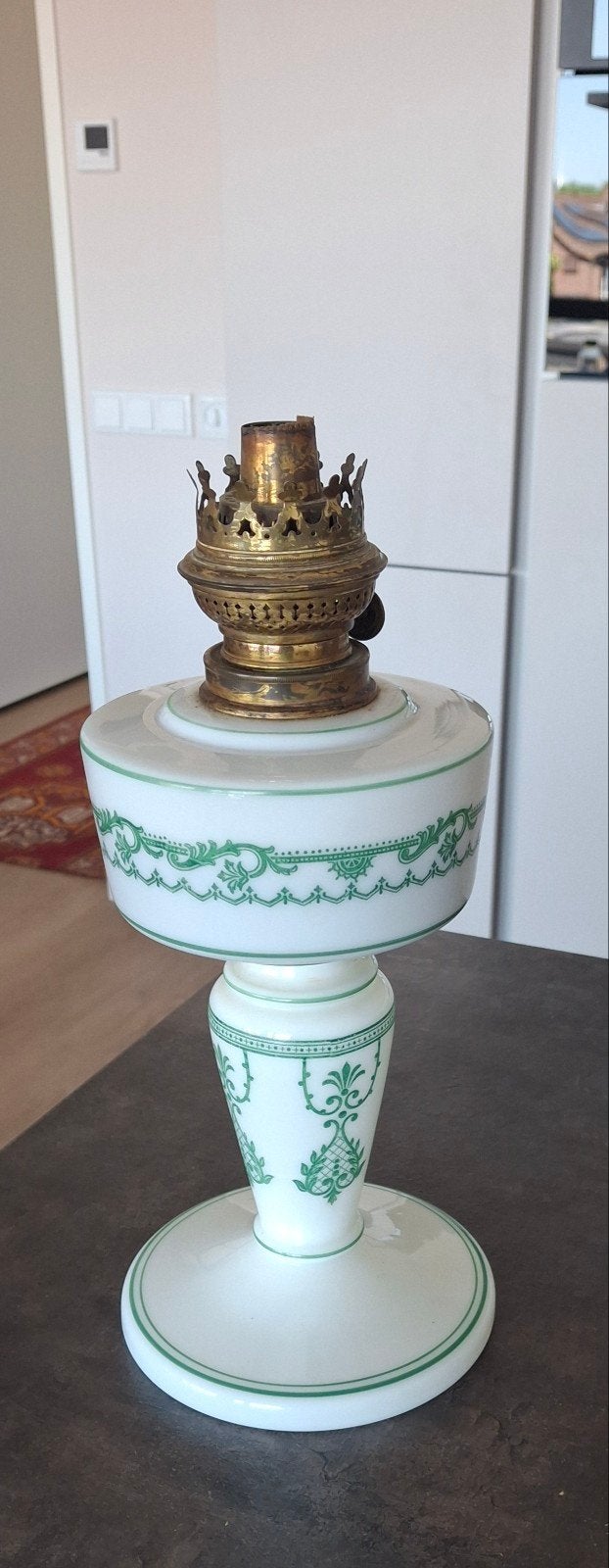 Olielamp wit grirn, Antiek en Kunst, Ophalen of Verzenden