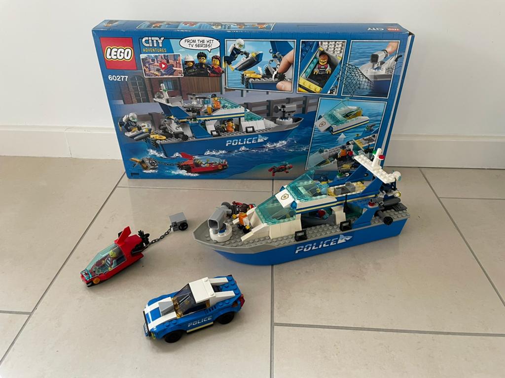 Legoset 60277 politieboot met extra auto, Ophalen, Inclusief minifiguren, Lego, Complete set