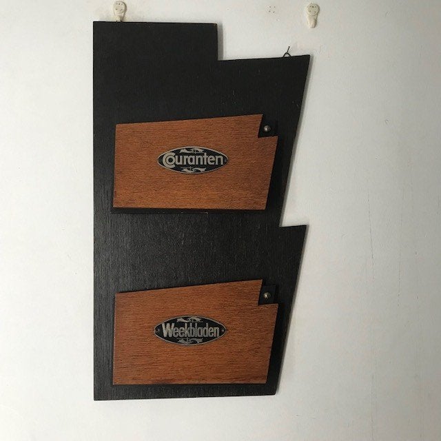Art Deco wand kranten/lectuur hanger, Gebruikt, Lectuurbak, Art deco, Ophalen of Verzenden