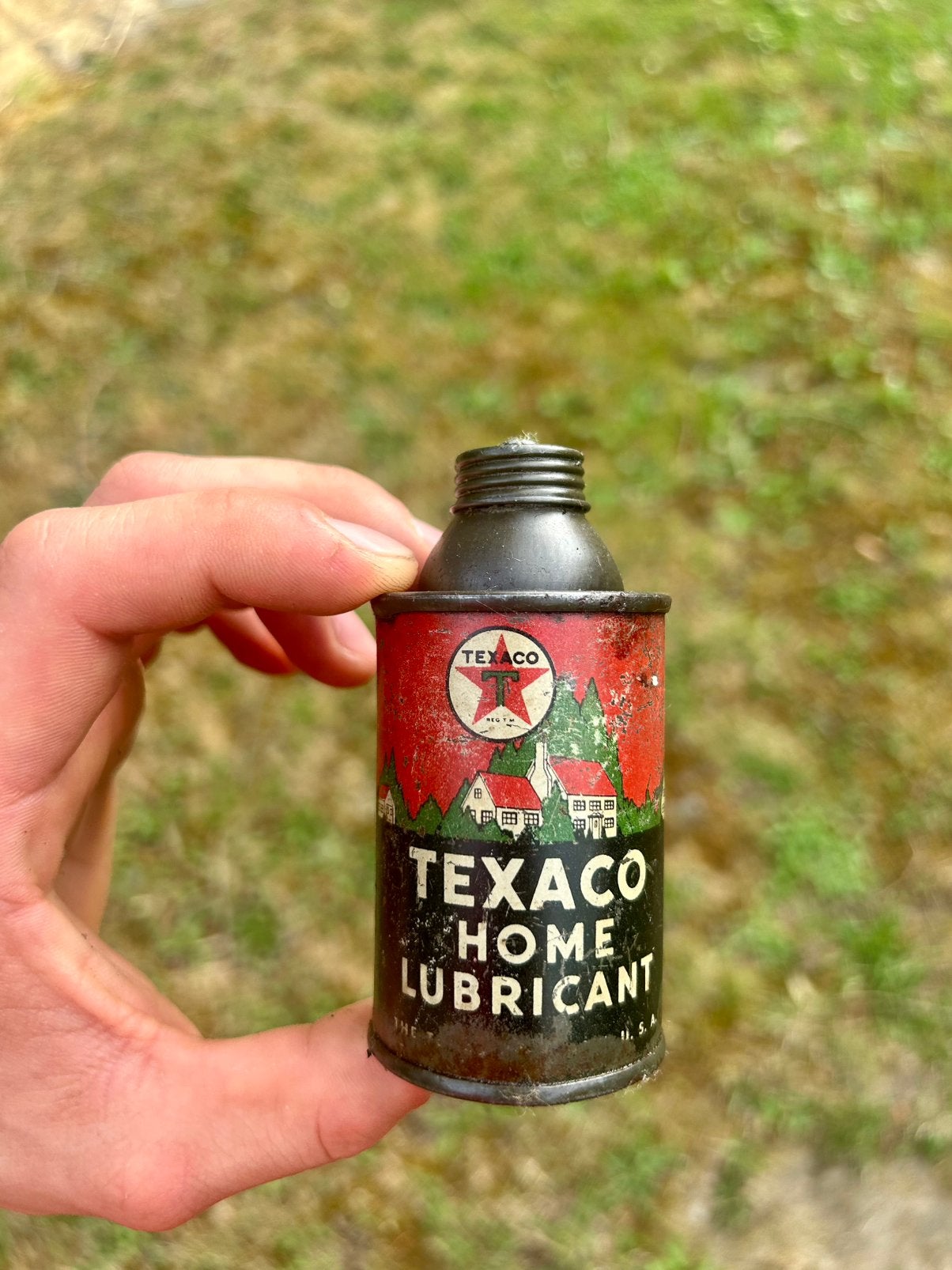 Olieblik olie blik oil can Texaco handy oil usa mancave, Verzamelen, Ophalen of Verzenden, Zo goed als nieuw, Overige