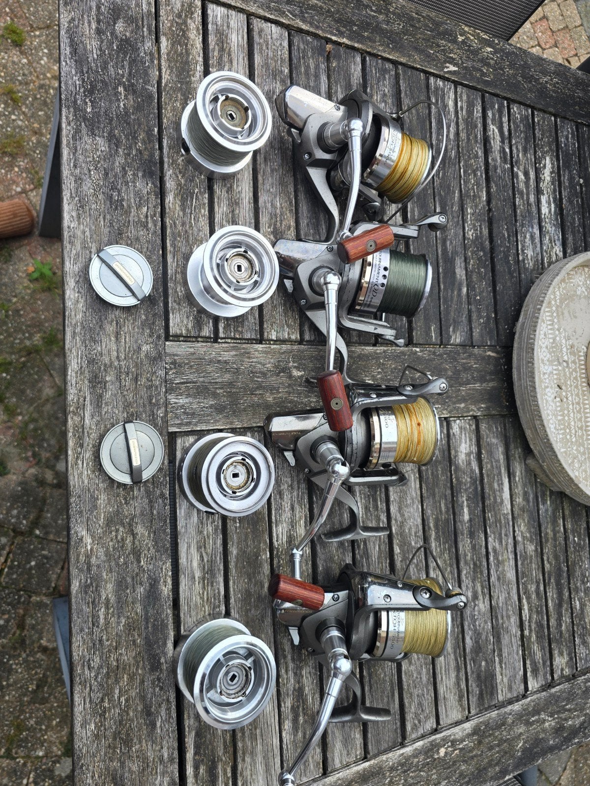 Daiwa Tournament Entoh 5500 Big Pit Molens (4 stuks), Watersport en Boten, Hengelsport | Karpervissen, Ophalen of Verzenden, Gebruikt