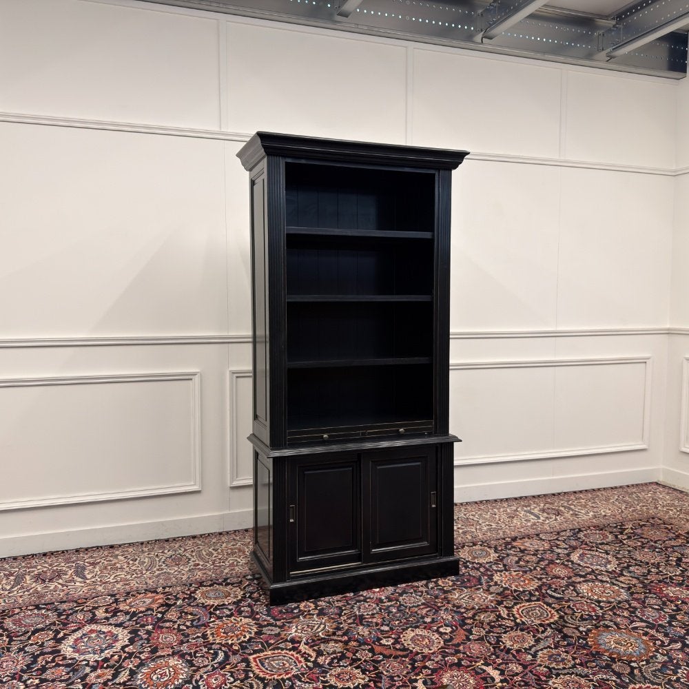 Klassiek Engelse Zwarte Boekenkast Kast, Antiek en Kunst, Ophalen of Verzenden