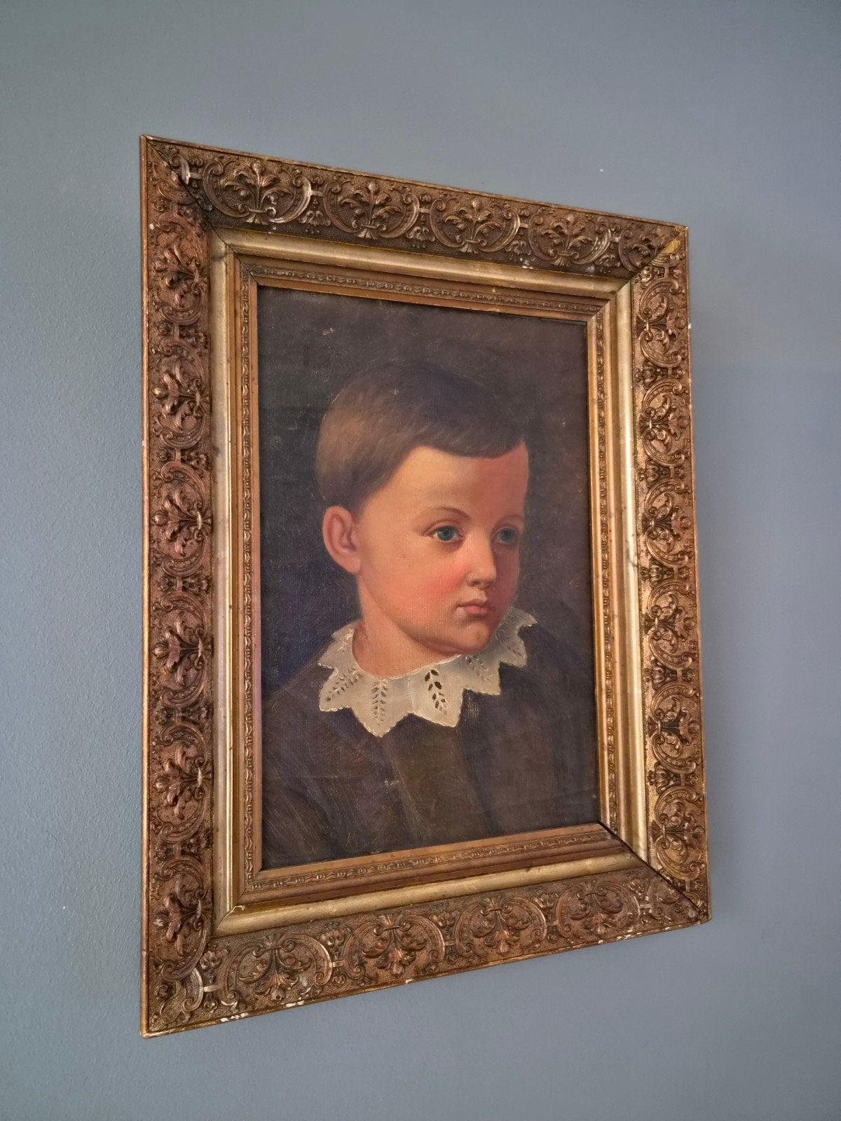 Schitterend olieverf schilderij: Portret van een jongen, Antiek en Kunst, Kunst | Schilderijen | Klassiek, Ophalen