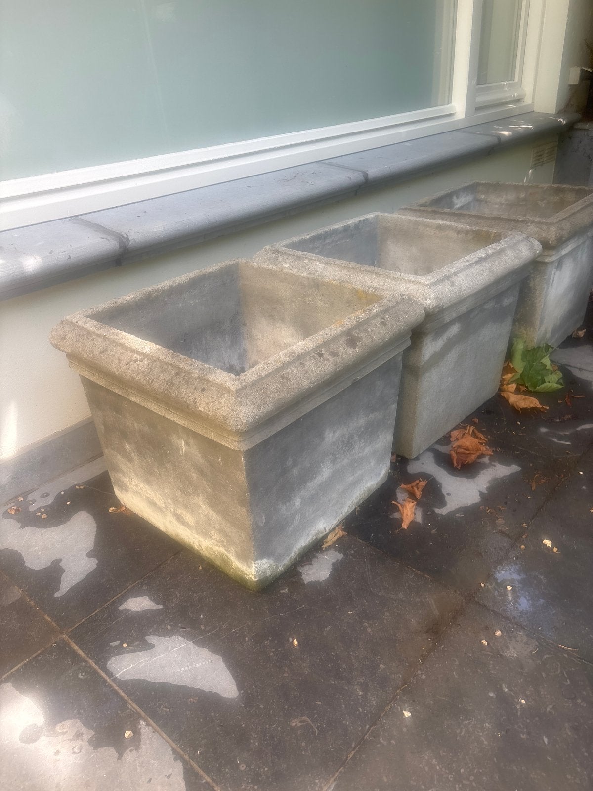 Zware betonnen tuinpotten - 50x50x47 cm, Tuin en Terras, Ophalen, Gebruikt, Balkon, Minder dan 60 cm