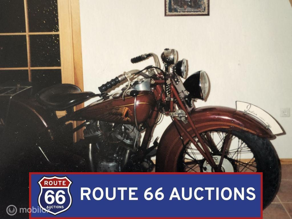 Indian Sport Scout 45ci | 1939 | Route 66 Auctions, Overige merken, Overige carrosserieën, Zwart, Bedrijf