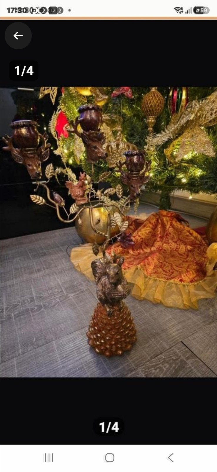 Een unieke en decoratieve kandelaar met een eekhoorn, Ophalen of Verzenden, Nieuw, Metaal, Kandelaar