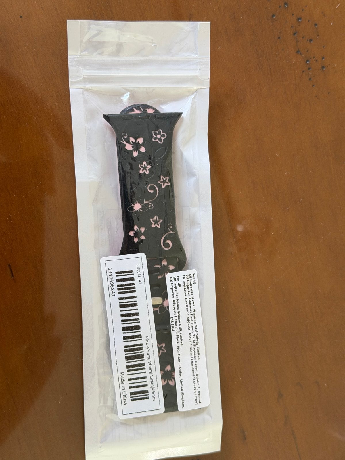 Chique Bloemen Gegraveerde Siliconen Band voor Apple Watch, Overige materialen, Polshorloge, Nieuw, Kunststof