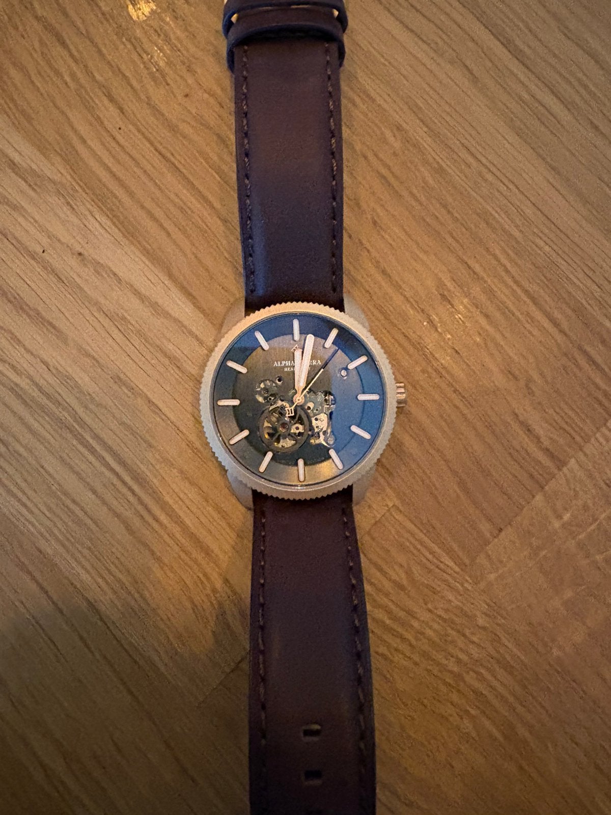 Alpha Sierra Heartbeat RG104 automatic, Sieraden, Tassen en Uiterlijk, Horloges | Heren, Leer, Polshorloge, Zo goed als nieuw