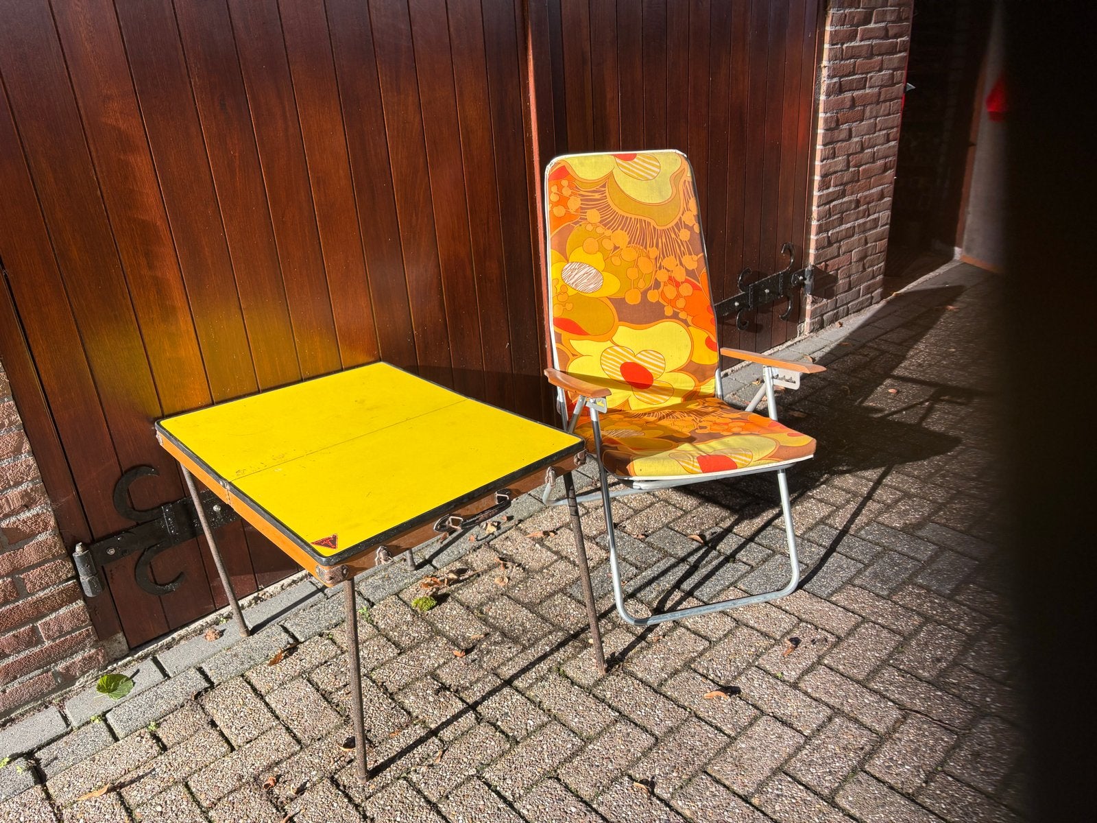 Retro Vintage Tuinset: Opvouwbare Tafel en Stoel, Ophalen