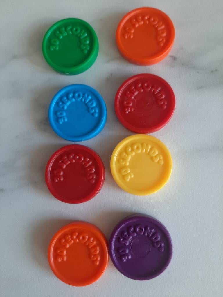 30 seconds schijfjes+monopoly gulden + grote damschijven, Ophalen of Verzenden, Gebruikt