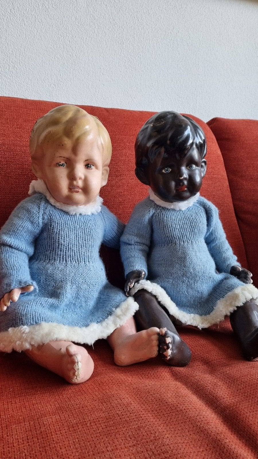 Antieke WILDEBRAS poppen - 74 jaar oud, Verzamelen, Ophalen, Gebruikt, Pop