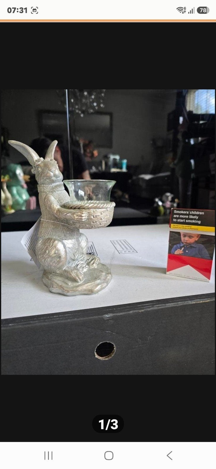 Een schattige zilverkleurige kandelaar, Ophalen of Verzenden, Nieuw, Dier
