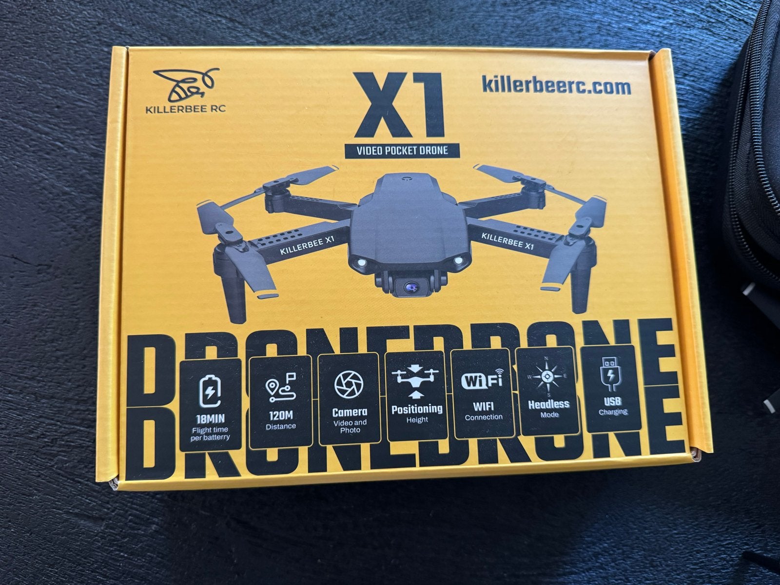 Killerbee X1 Video Pocket Drone met Camera, Cameradrone, 100 tot 1000 meter, Overige merken, Zo goed als nieuw