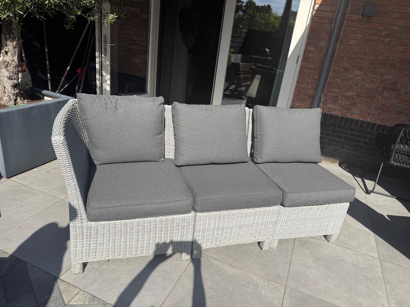 Set van 3 Kettler tuinstoelen met kussens en koppeling, Ophalen of Verzenden, Gebruikt