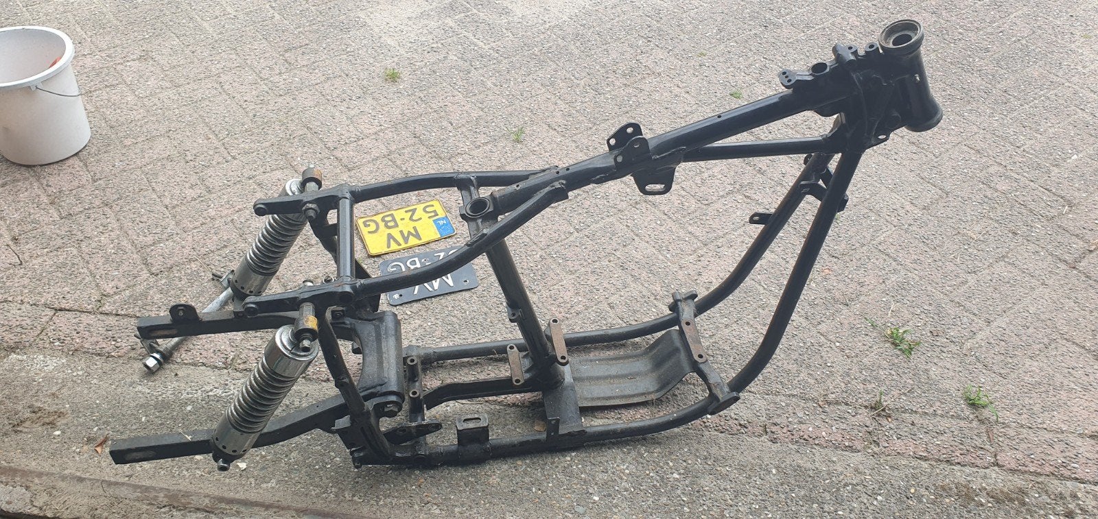 shovelhead frame met kenteken en onderdelen, Ophalen, Gebruikt