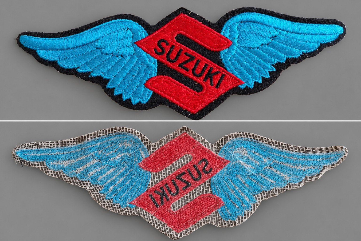 Suzuki geborduurde patch embleem met vleugels, Ophalen of Verzenden, Gebruikt