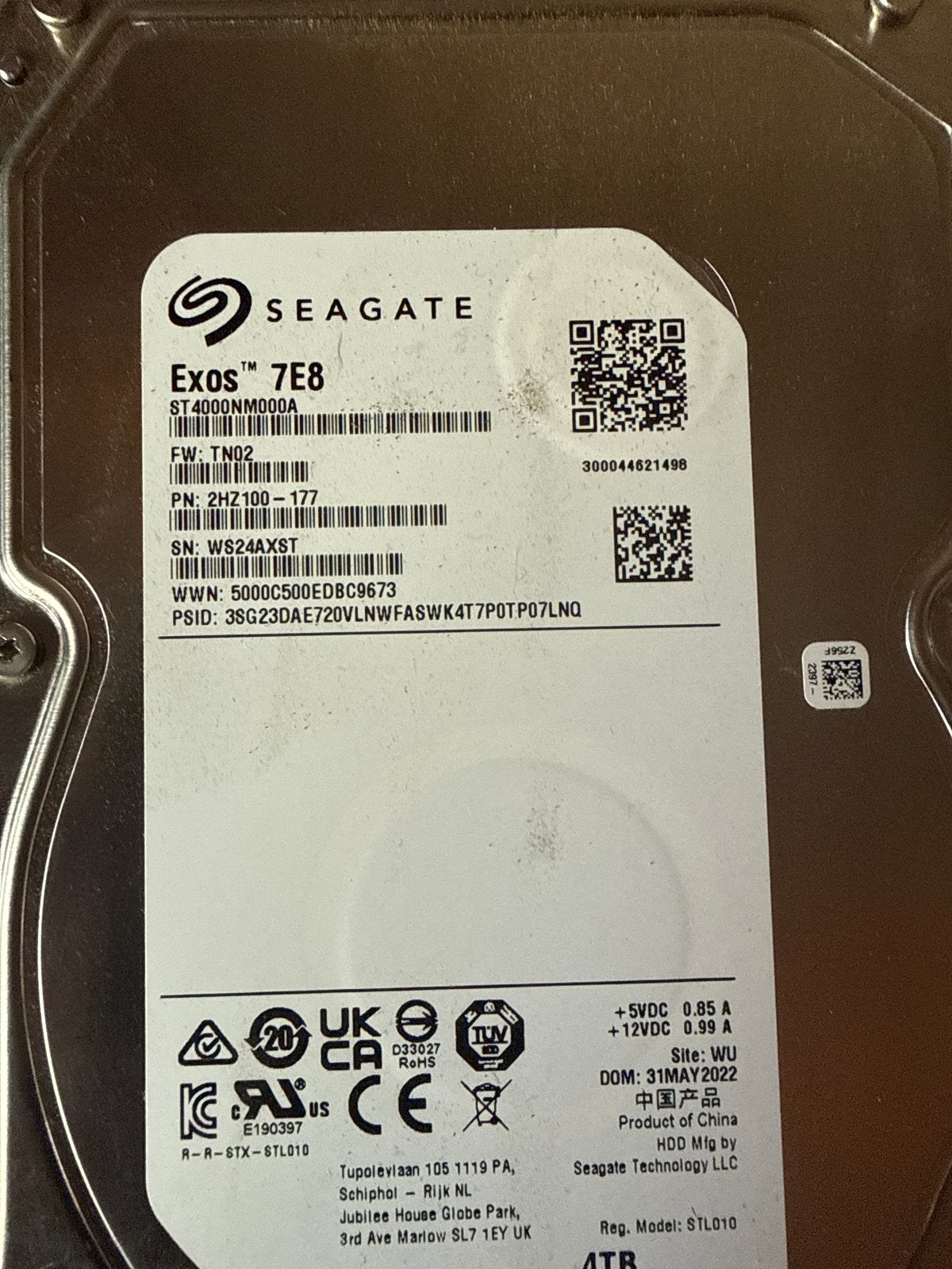 Seagate Exos 7E8 4TB HDD - Interne SATA Harde Schijf, Computers en Software, Harde schijven, Ophalen, Intern, Server, Zo goed als nieuw