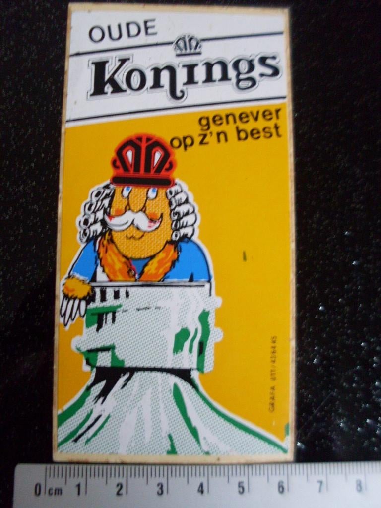 sticker oude konings genever op z'n best jenever, Ophalen of Verzenden, Zo goed als nieuw, Merk