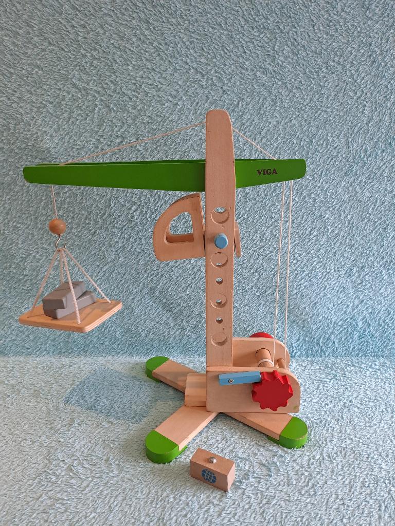 Houten Hijskraan, Kinderen en Baby's, Speelgoed | Houten speelgoed, Ophalen of Verzenden, Gebruikt, Overige typen
