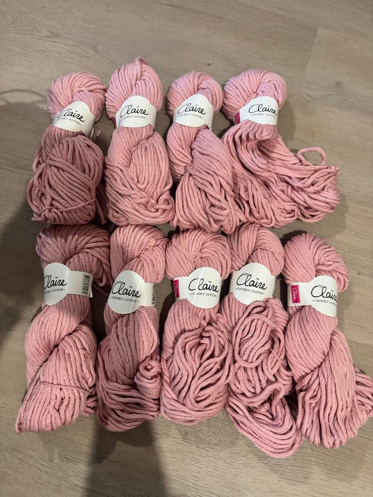 ByClaire Chunky Cotton - Vintage Pink - 9x 100gr, Hobby en Vrije tijd, Breien en Haken, Ophalen of Verzenden, Nieuw, Breien of Haken