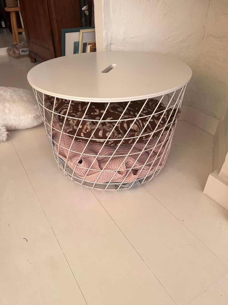 Salontafel bijzettafel mand, Minder dan 55 cm, Rond, Zo goed als nieuw, Ophalen