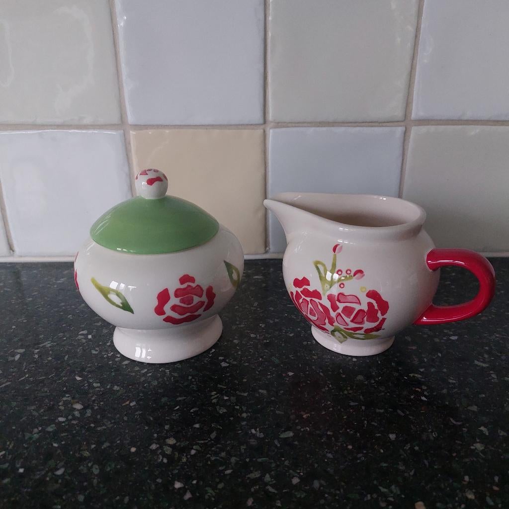 Jet ter Steege suikerpot en melkkannetje, Overige typen, Ophalen of Verzenden, Zo goed als nieuw, Overige stijlen