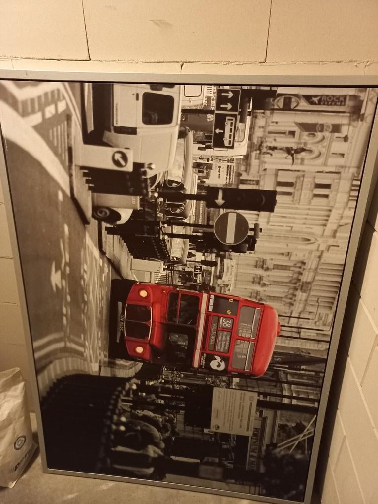 Londen bus canvas schilderij, Ophalen