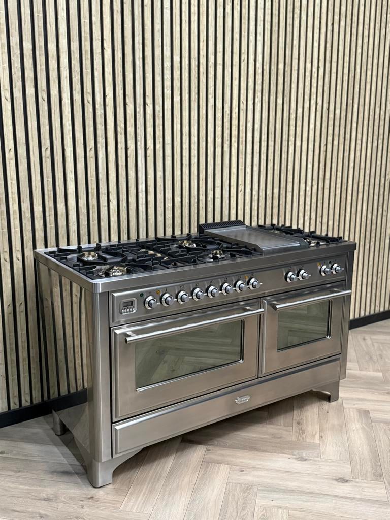 Prachtige Boretti Majestic 150cm Inox + Afzuigkap, Warmhoudplaat, 60 cm of meer, Ophalen of Verzenden, Gas